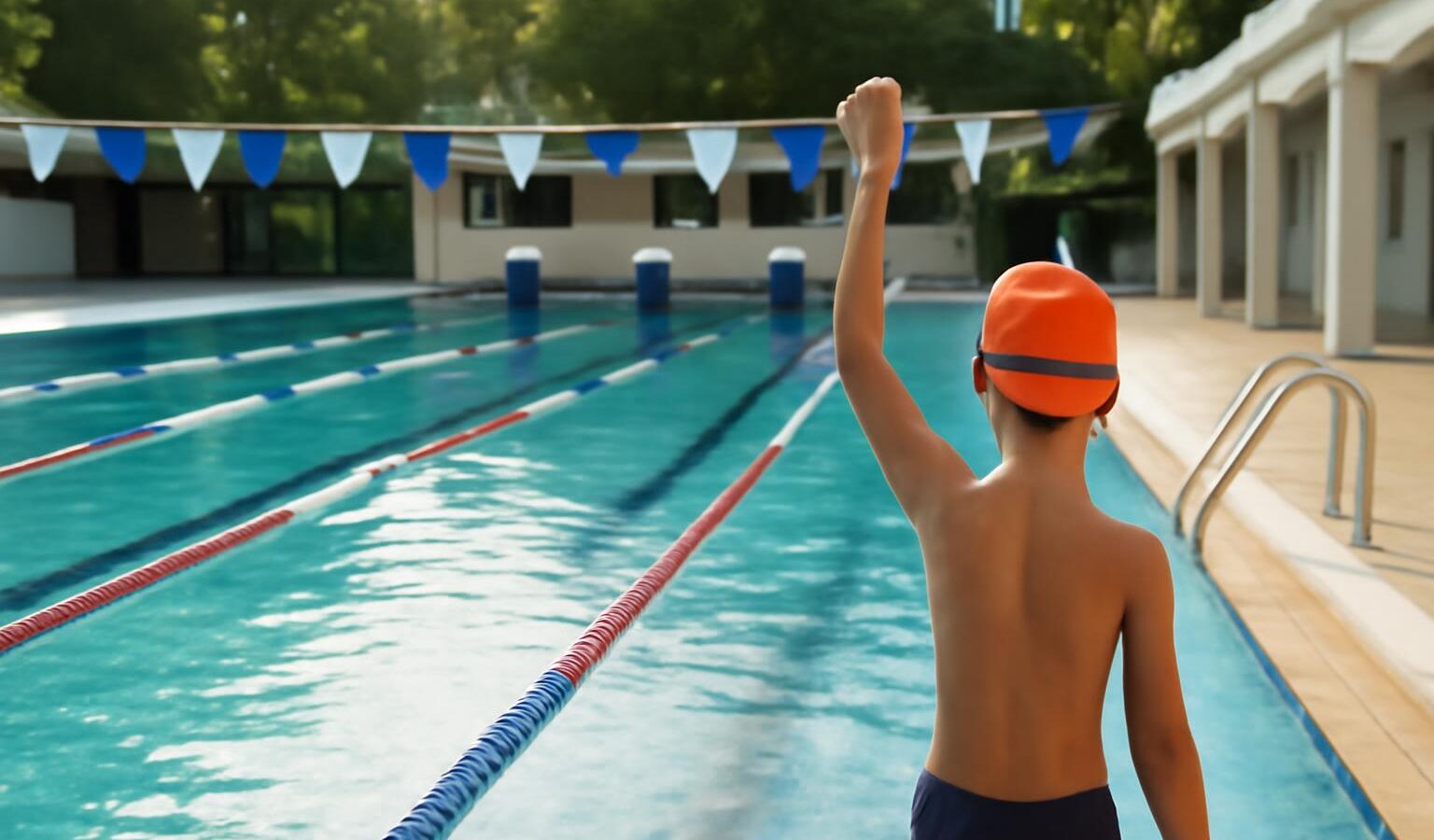 morning swimming pool