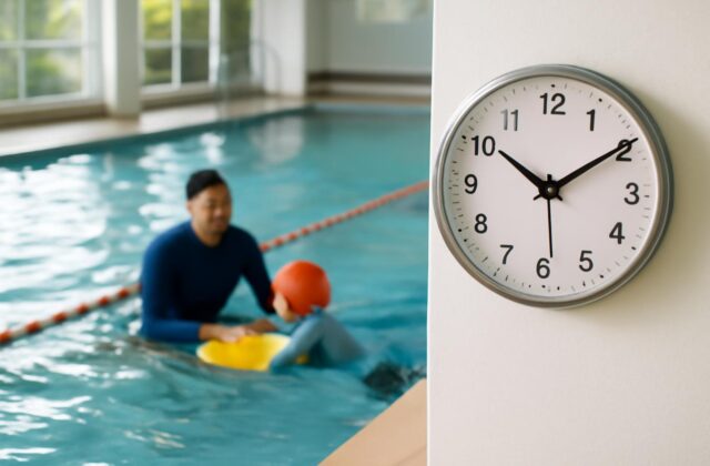 swimming lesson clock