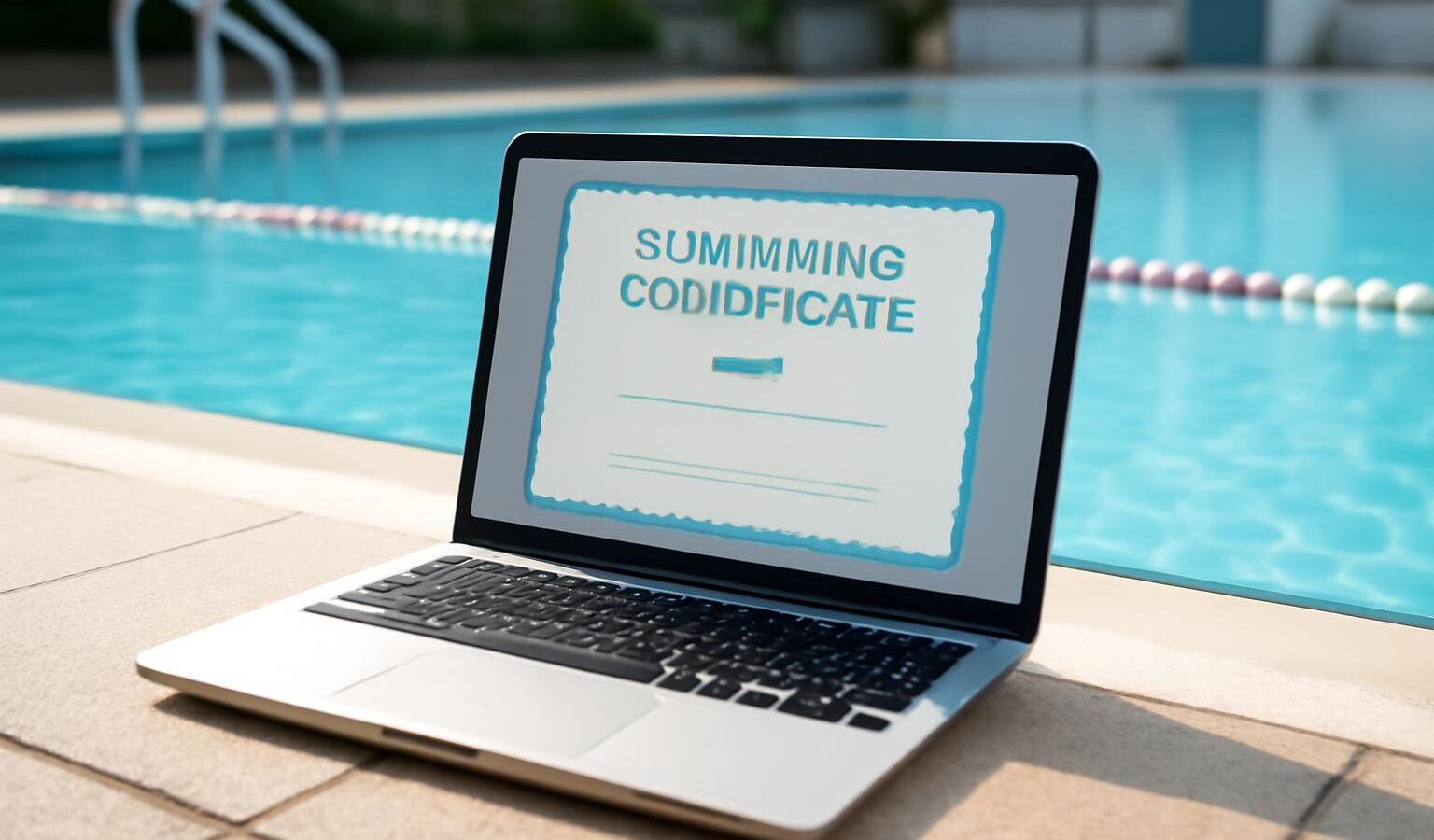swimming certificate laptop