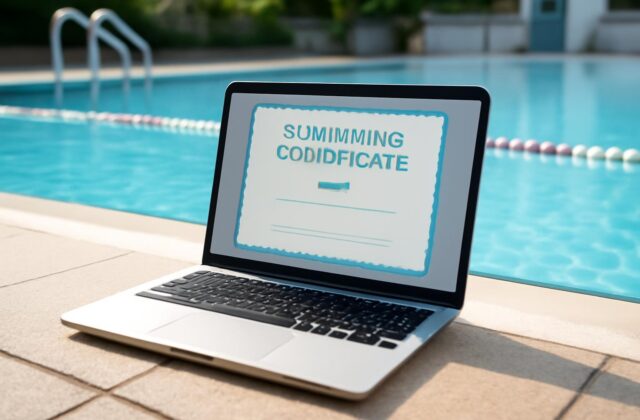 swimming certificate laptop