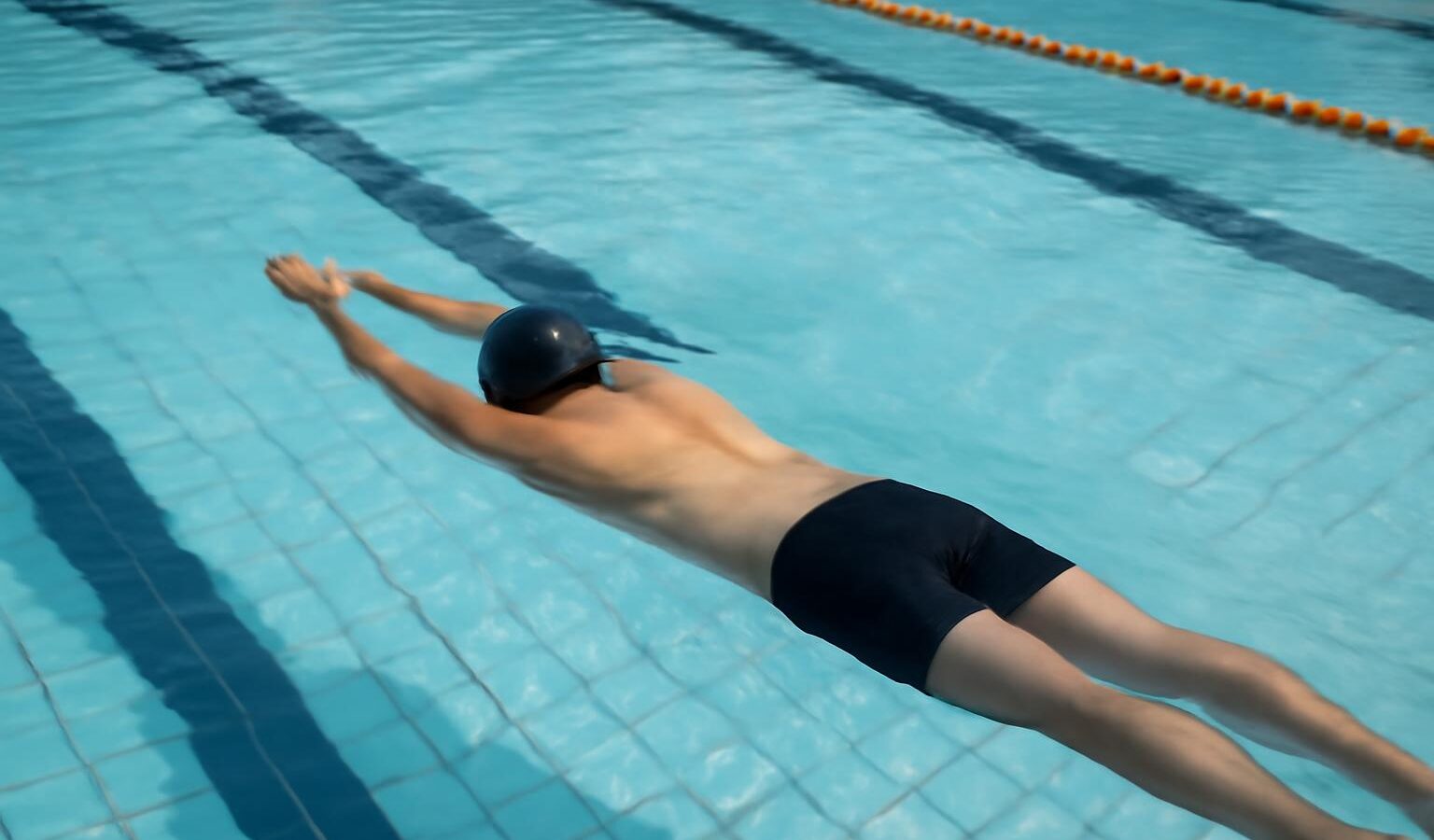 gliding swimmer pool
