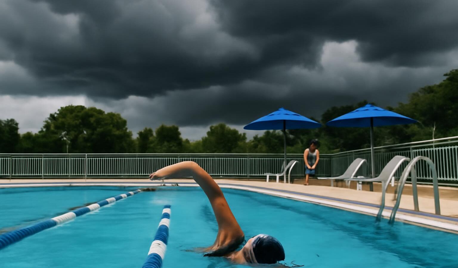 stormy sky pool