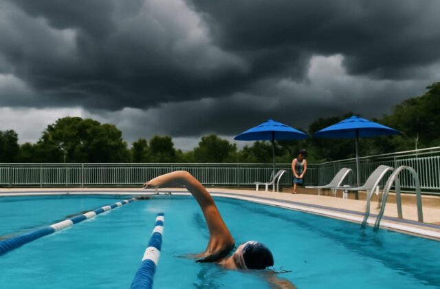 stormy sky pool