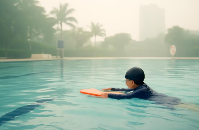hazy swimming pool