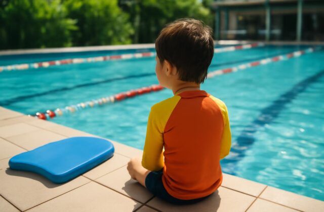child poolside