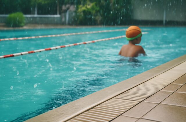 rain swimming pool